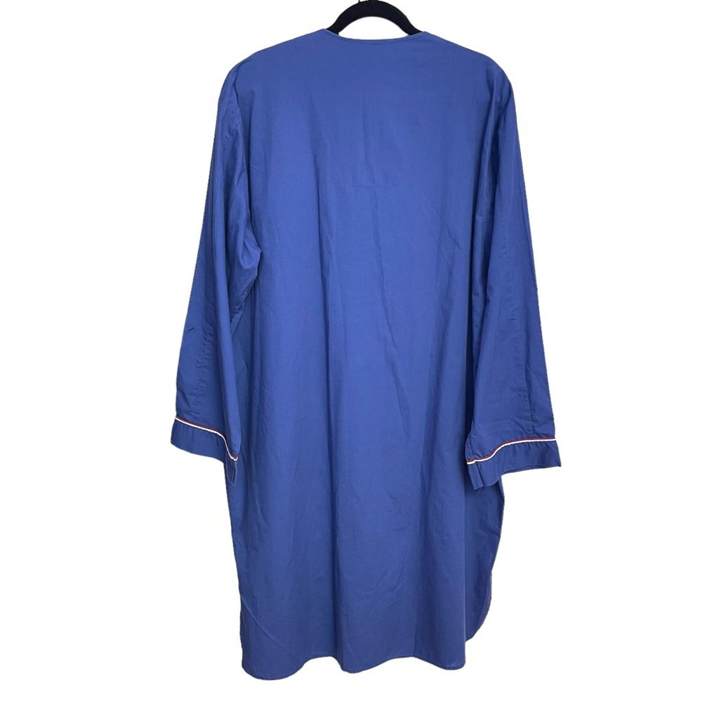Pleetway Men's Long Sleeve Slip-on Blue Night Shirt Size L/XL - Picture 2 of 9